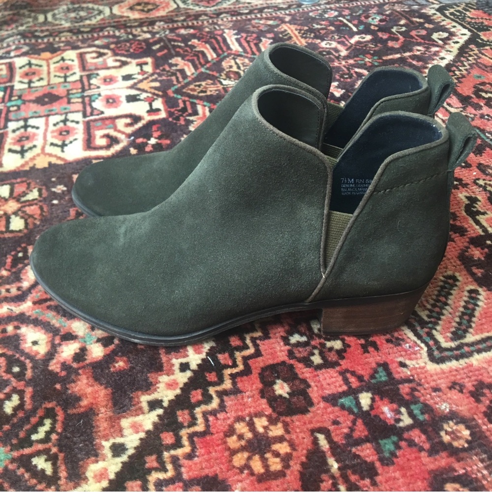 BP dark olive suede ankle boots